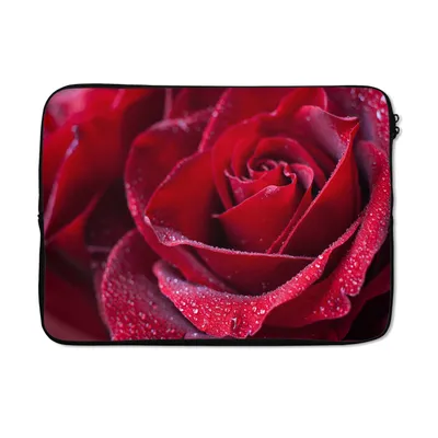 Produktbild von MuchoWow® Laptop Hülle 14 ZollRose - Rot - Tropfen Laptoptasche - Laptoptasche - Stoßsicher - Schutzhaube