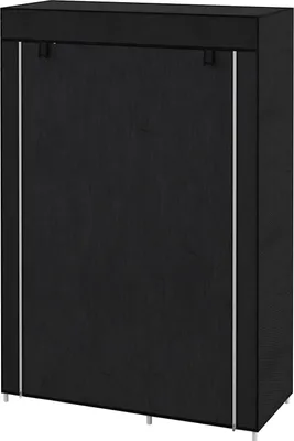 Produktbild von Stoffkleiderschrank 6 Fächer Vliesoptik Faltgarderobe Schwarz 103X43X162,5Cm