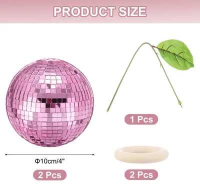 Produktbild von Kirsch Discokugel Nachbildung, 4 Zoll Doppelte Spiegel Discokugeln H?ngende Discokugel fš¹r DJ Club Bš¹hne Bar Party Hochzeit Feiertag Hausdekoration, Pink