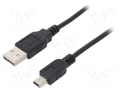 Obrázek produktu pro 1x USB kabel, konektor USB typu A, konektor Mini-USB typu B, pozlacený, USB 2.0, délka 1 metr, model AK-300130-010-S