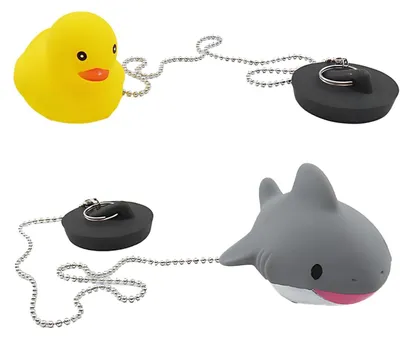 Produktbild von Gummi-Badewannenstöpsel, 2 Stück, Universal-Badewannenstöpsel mit Kette, 45 mm Gummistöpsel für Waschbecken und Spülen