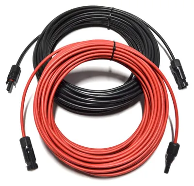 Produktbild von Solarkabel Verlängerungskabel Rot/Schwarz 4 - 6mm² mit montiertem Stecker 2x 15m 4mm²