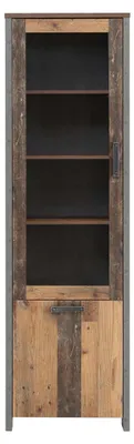Vitrine CLIF 2-trg. Optik Old Wood Vintage von Forte