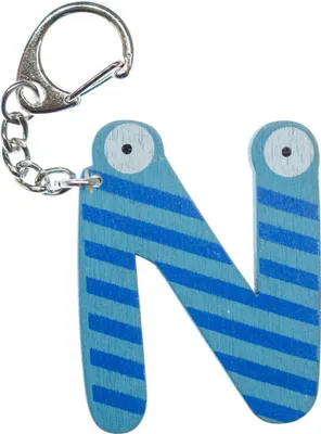 Produktbild von N Buchstabe Schlüsselanhänger Miniblings Anhänger Buchstaben Name Blau Holz