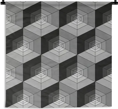 Produktbild von MuchoWow® Wandteppich Wandbehang Muster - Würfel - 3D 90x90 cm Tapisserie Dekoration Wandtuch - Wandaufhänger
