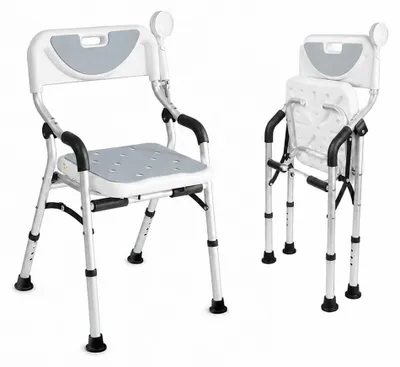 Productafbeelding van Douchestoel - Verstelbaar - Opvouwbaar - Aluminium - Tot 150 kg - Antislip voetjes