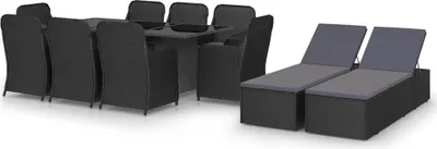 Produktbild von Maison Exclusive - 11-tlg. Garten-Essgruppe Poly Rattan Schwarz