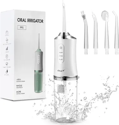 Produktbild von CkeyiN Munddusche Tragbare Dental Wasser Flosser Elektrische Munddusche Dental Irrigator 3 Modi Wiederaufladbar