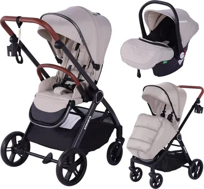 Produktbild von Einheitsgröße BM-10|Barmøya 3-in-1 Kombi-Kinderwagen Komplettset beige