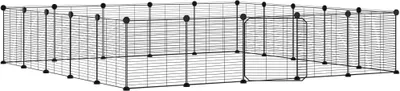 Obrázok produktu pre 20-panelová klietka pre domáce zvieratá čierna 35x35 cm oceľ