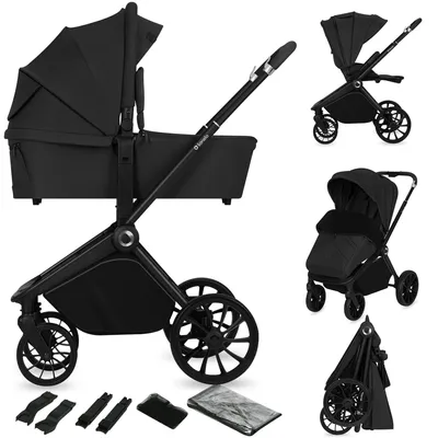 Immagine prodotto di Passeggino Lionelo Mika Plus 2in1 fino a 38 mesi (22 kg), capottina XXL con UPF50+, maniglia per il genitore regolabile in 3 fasi - Nero Onyx