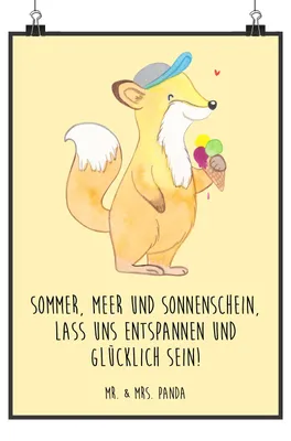 Produktbild von Mr. & Mrs. Panda Bild Sommer Meer Strand DIN A0 - Gelb Pastell - Geschenk, Sommerferien Abschiedsgeschenk, wanddeko, Wandbild, Jahreszeiten, Plakat, Kunstdruck, Urlaub Am