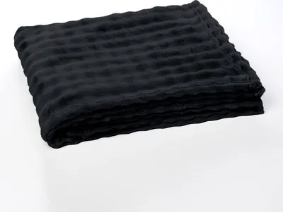 Immagine prodotto di Coperta con motivo in rilievo, 130 x 180 cm, DOUCELIN, nero