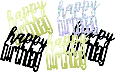 Produktbild von Konfetti schwarz gold silber Happy Birthday