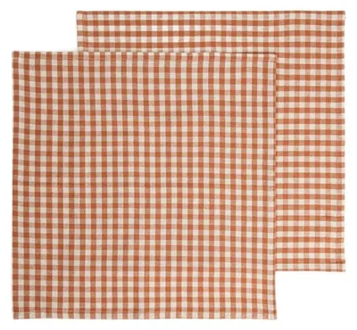 Zdjęcie produktu dla HOMLA Serwetki MARAVILLA bawełniane w karmelową kratkę, zestaw 2 szt. 2*40x40cm