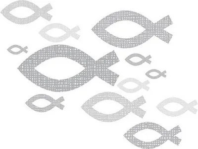 Produktbild von RP 20 Servietten Holy Communion grey - Fische für die Kirche silber 33x33cm