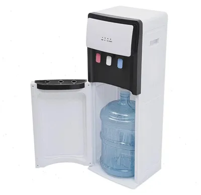 Obrázok produktu pre Dávkovač vody – stojanový chladiaci box s plnením zospodu – teplá a studená voda – 220 V, verzia pre EÚ – ohrievanie 500 W, chladenie 75 W – biela