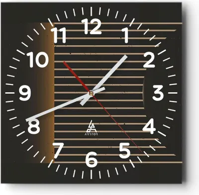 Produktbild von Wanduhr - Quadrat - Glasuhr - Modern Schwarz Gelb - 30x30cm - Schleichendes Uhrwerk - Lautlos - zum Aufhängen bereit - Dekoration Modern - Wanddekoration aus Glas - C4AC30x30-4719