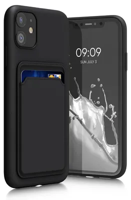 Produktbild von kwmobile Handyhülle für Apple iPhone 11 Hülle mit Kartenfach - TPU Case - Kabelloses Laden - Schutzhülle Cover in Schwarz