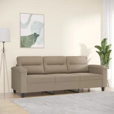 Zdjęcie produktu dla sofa 3-osobowa taupe 180 cm tkanina z mikrofibry
