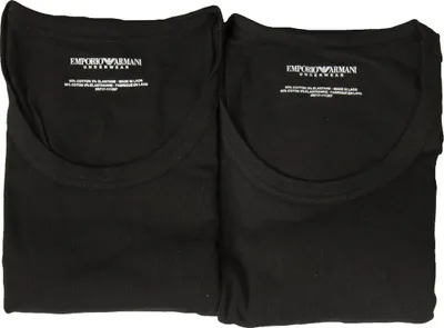 Produktbild von Emporio Armani Herren 2er-Pack Lounge-T-Shirts mit Rundhalsausschnitt, Schwarz