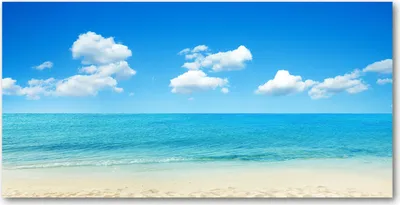 Produktbild von Tulup® Glas-Bild - 100x50 -Wandkunst - Wandbild hinter gehärtetem Sicherheitsglas  - Landschaften - Paradiesstrand - Blau