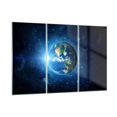 Produktbild von Bilder auf glas - Erde Universum Sterne Galaxie - 165x110cm - Glasbilder - Wandbilder - Kunstdruck - zum Aufhängen bereit - Wanddekoration aus Glas - Glas Bilder - Wandbild auf Glas - GCE165x110-2943