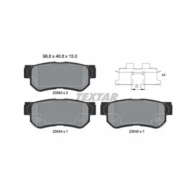 Produktbild von Textar Bremsbeläge hinten für Hyndai Elantra Getz Matrix Kia Magentis Opirus+16V