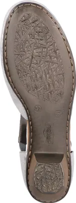 Produktbild von Rieker Damen Pumps Metallic Glanz gekreuzte Riemen 41781, Größe:37 EU, Farbe:Silber