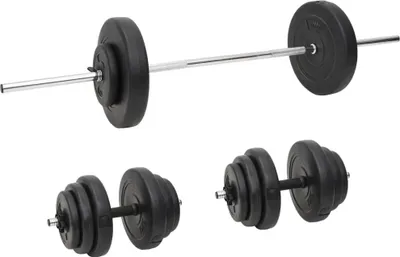Produktbild von The Living Store Langhantel und Kurzhantel mit Gewichten 60 kg