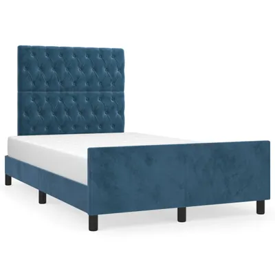 Produktbild von Bettgestell ohne Matratze Dunkelblau 120x200 cm Samt