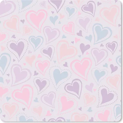 Produktbild von MuchoWow® Mauspad Mousepad Mädchen - Herzen - Schnittmuster - Mädchen - Kinder - Kinder 30x30 cm - Mousepads - Maus Mat - Pad - Mausunterlage - Gaming