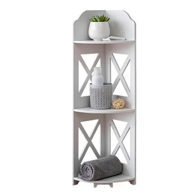 Produktbild von Eckregal 3 Regale 79x27x18cm Weiß