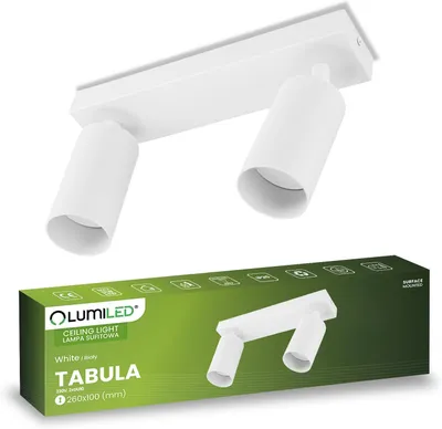 Produktbild von LUMILED Deckenleuchte Deckenstrahler 2-flammiger 230V GU10 Deckenlampe schwenkbar drehbar Spotleuchte Deckenspot Downlight Spot Rund Weiß Aluminium