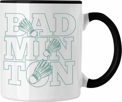 Produktbild von Trendation -  Lustige Badminton Tasse Geschenk für Badmintonspieler Badminton Lehrer Coach Trainer Geschenkidee (Schwarz)