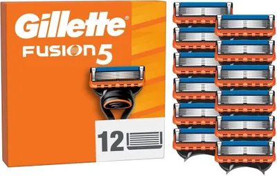 Produktbild von Gillette Ersatzrasierklingen Rasur Zubehör Fusion5 12 Stück Schmierstreifen für optimale Pflege
