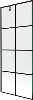 Obrázek produktu pro Mexen Next vanová zástěna 1-křídlová 80 x 150 cm, černá mřížka, gun metal - 895-080-000-00-77-95