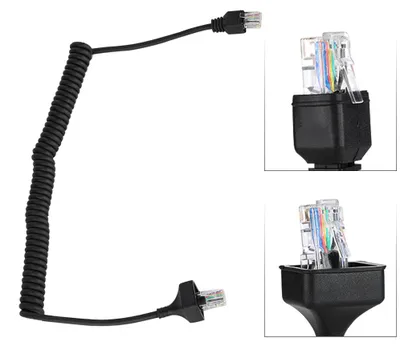 Produktbild von 8-poliges 50-cm-Mikrofonkabel für Kenwood-Radio, Schwarz
