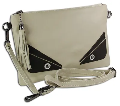 Image de Toscanto sac en cuir sac à bandoulière sac à main beige blanc noir OTT805UW
