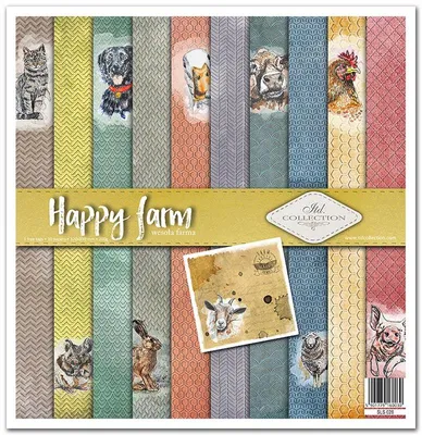 Produktbild von ITD Set 11 Stk 31x32cm einseitig Scrapbooking Papier 200g, Happy farm