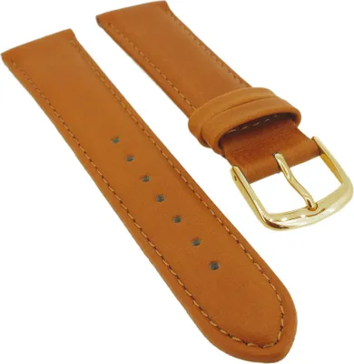 Produktbild von Ersatzband Uhrenarmband Leder Band Hellbraun 26585G, Stegbreite:18mm