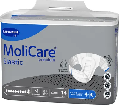 Image de Molicare Premium Slip Elastic 10 gouttes Medium - 1 paquet de 14 protections