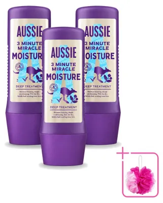 Image de 3 masques capillaires Aussie "3 Minute Miracle Moisture" - 225 ml chacun - Lot de 3