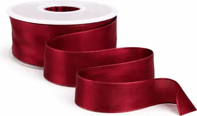 Produktbild von 25m Dekoband Taft Drahtkant B:40mm Taftband Schleifenband Geschenkband Satinband bordeaux