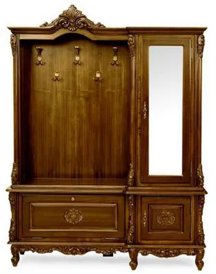 Produktbild von Casa Padrino Luxus Barock Garderobe Dunkelbraun - Massivholz Garderobenschrank im Barockstil - Luxus Garderoben Möbel im Barockstil - Edel & Prunkvoll