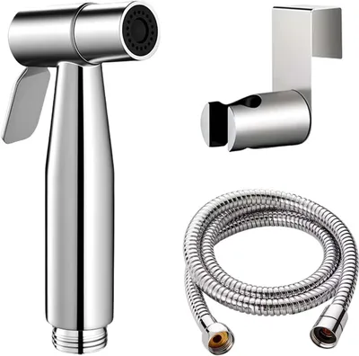 Productafbeelding van Handdouche voor bidet, roestvrij staal, geborsteld, lekvrij, voor badkamers, 1 stuk