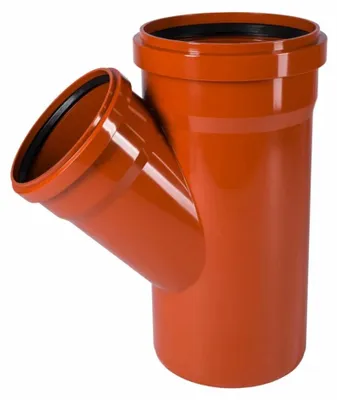 Productafbeelding van KGEA Afvoerbocht DN/OD 250/200 45 gradenen PVC-U Rioleringssysteem SN4 Oranjebruin RAL 8023