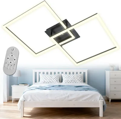 Image de UISEBRT Plafonnier LED 60W Angulaire Lampe métallique Moderne Géométrique Variable avec télécommande Lampe de salon Chambre à coucher Cuisine Salle à manger