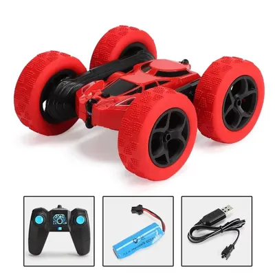 Productafbeelding van RC stuntauto, 360 graden, dubbelzijdig, driftfunctie, LED-verlichting, USB-oplaadbaar