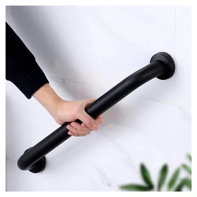 Produktbild von Haltegriff Dusche 30/40/50cm Duschhandlauf Duschgriff Sicherheitsgriff Rutschfester Haltegriff für Toilette und Badezimmer Handtuchhalter Haltegriff Bad (Schwarz, 50cm)